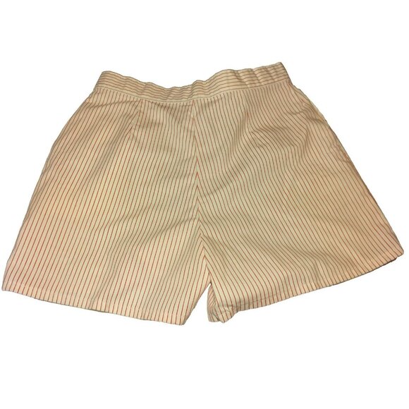 Vintage 1960s Shorts Women Size 11 White Red Striped Snap Pockets Hong Kong READ - Picture 3 of 15